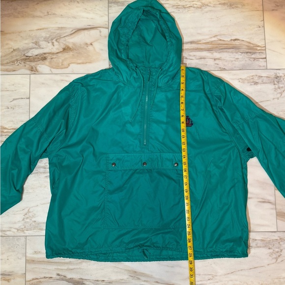 Vintage Izod Teal Windbreaker Pullover Jacket 2X Big Half Zip Nylon - Picture 6 of 9